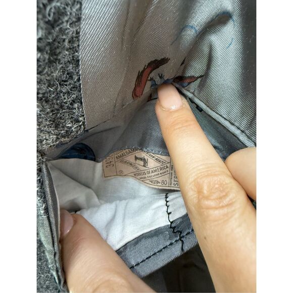 Vintage Harris Tweed Mens Gray Scottish Wool Handwoven Sport Coat Blazer Large - Picture 5 of 12